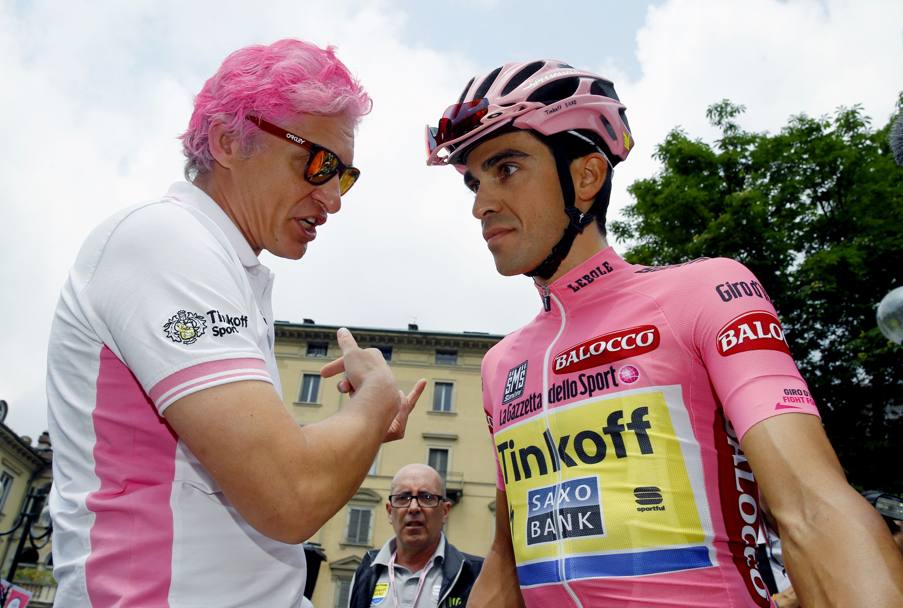 Tinkov e Alberto Contador. Afp